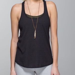 Lululemon black and gold striped tank top!